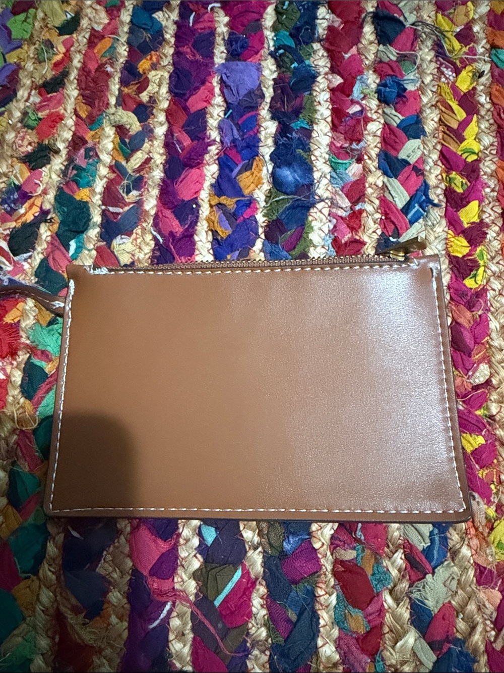 ZARA Tan Leather Wristlet Cardholder - Picture 2 of 3
